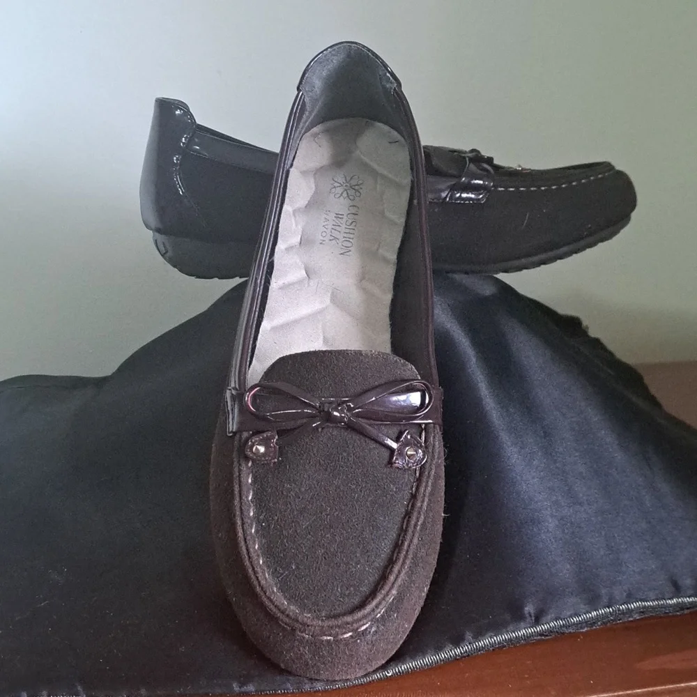 AVON Cushion walk NBW brown/ Shiny Slip in Woman loafer size 9 - Picture 1 of 11